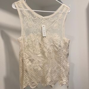 NWT Lace and Crochet Joy & Co tank boutique item💰